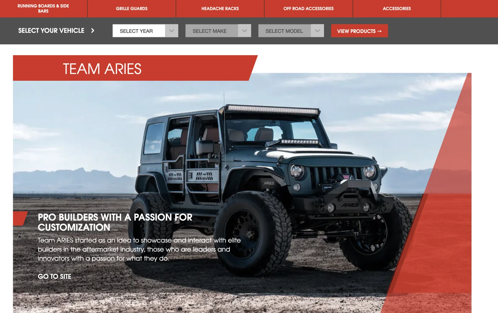 ARIES Automotive website, Team ARIES feature
