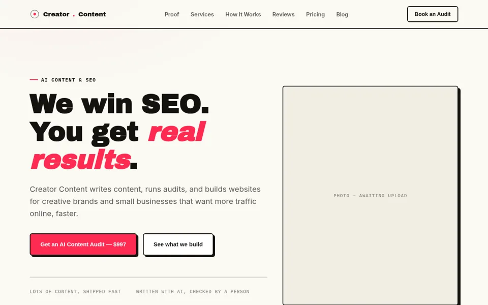 Creator Content website