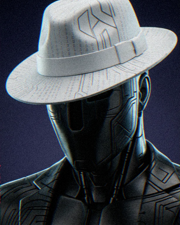 White hat: AI figure in a white hat