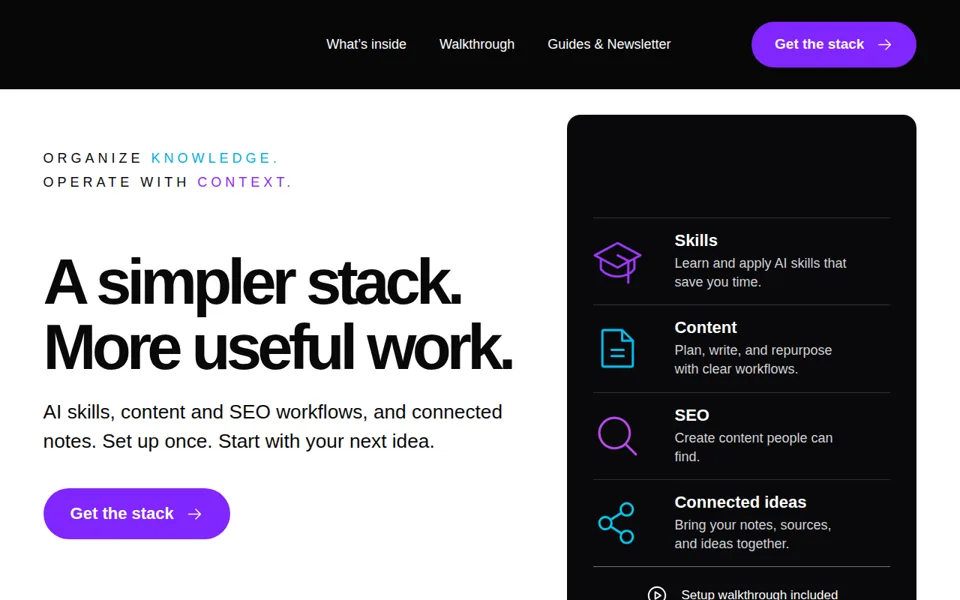 Second Brain Stack website